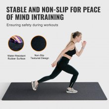 VEVOR - Juego de 6 alfombrillas para gimnasio de 0,56" de grosor, 24" x 24" de espuma EVA y parte superior de goma entrelazadas para entrenamiento con una cobertura de 24 pies cuadrados, suelos de rompecabezas impermeables para ejercicios de gimnasio, hogar, garaje, sótano, color negro y azul