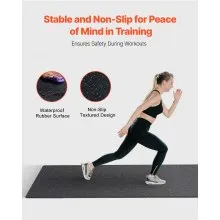 VEVOR - Juego de 6 alfombrillas para gimnasio de 0,56" de grosor, 24" x 24" de espuma EVA y parte superior de goma entrelazadas para entrenamiento con una cobertura de 24 pies cuadrados, suelos de rompecabezas impermeables para ejercicios de gimnasio, hogar, garaje, sótano, color blanco y negro