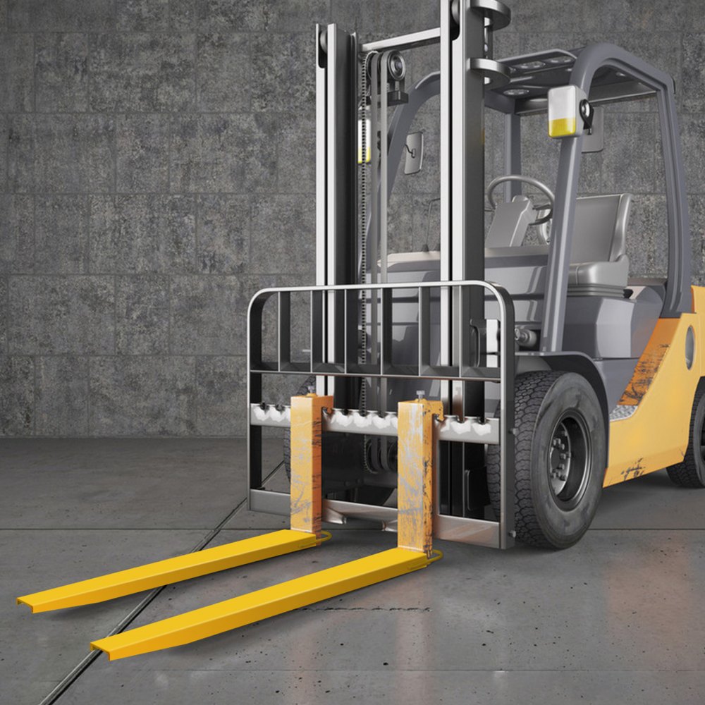 VEVOR Extensión de horquilla para paletas de 72 pulgadas de largo y 5,8 pulgadas de ancho, extensiones de horquilla de acero de aleación resistente para carretillas elevadoras, 1 par de extensiones de carretilla elevadora, amarillo