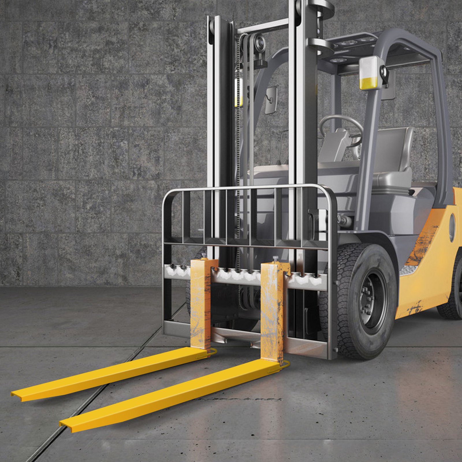 VEVOR Extensión de horquilla para paletas de 72 pulgadas de largo y 5,8 pulgadas de ancho, extensiones de horquilla de acero de aleación resistente para carretillas elevadoras, 1 par de extensiones de carretilla elevadora, amarillo