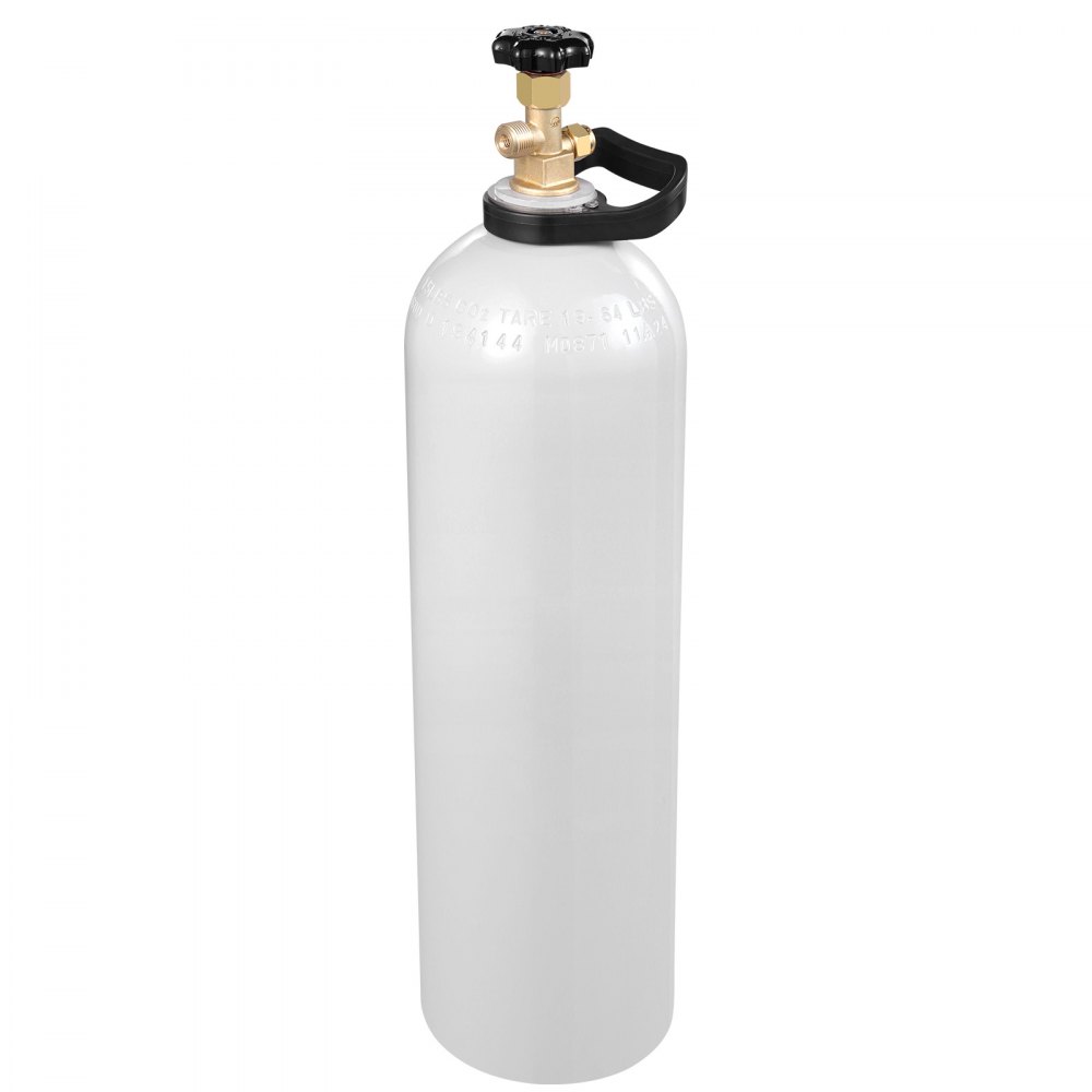 Tanque de CO2 VEVOR, cilindro de aleación de aluminio nuevo de 15 libras, tanque de aire de CO2 con revestimiento de pulverización ligero, válvula CGA320, manija y presión ajustable, cilindro aprobado por DOT para dispensar cerveza de barril y hacer refrescos
