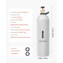 Tanque de CO2 VEVOR, cilindro de aleación de aluminio nuevo de 15 libras, tanque de aire de CO2 con revestimiento de pulverización ligero, válvula CGA320, manija y presión ajustable, cilindro aprobado por DOT para dispensar cerveza de barril y hacer refrescos