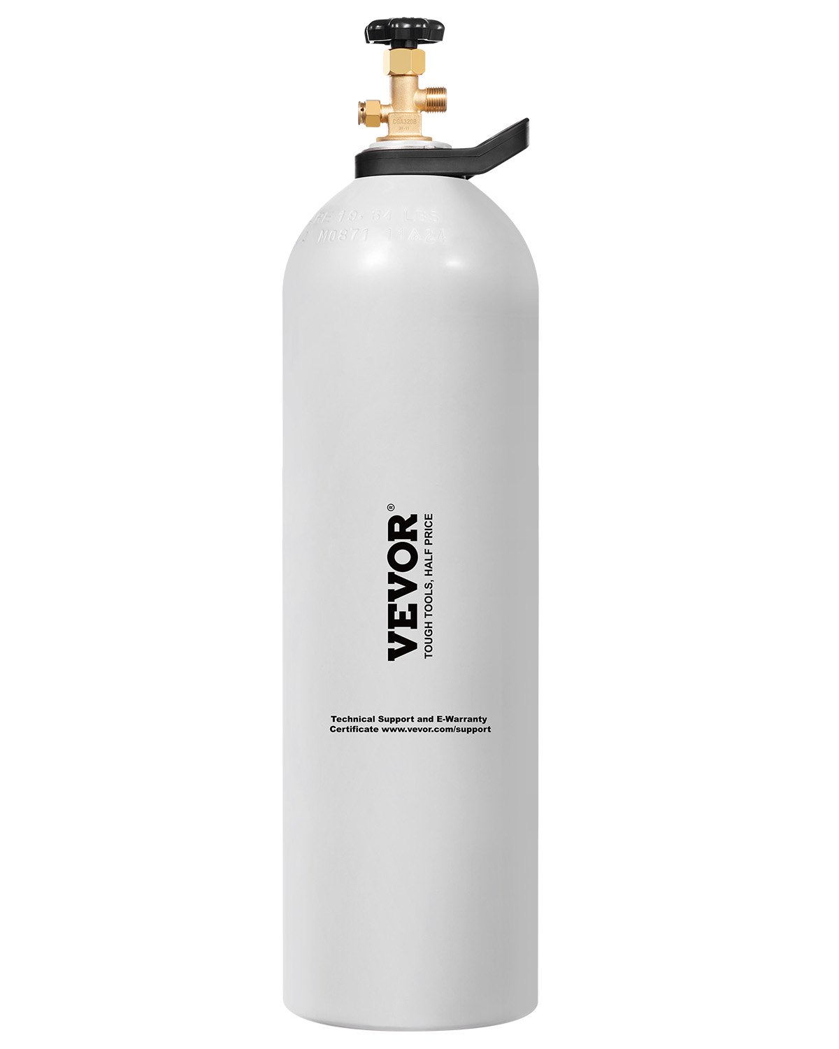 Tanque de CO2 VEVOR, cilindro de aleación de aluminio nuevo de 15 libras, tanque de aire de CO2 con revestimiento de pulverización ligero, válvula CGA320, manija y presión ajustable, cilindro aprobado por DOT para dispensar cerveza de barril y hacer refrescos