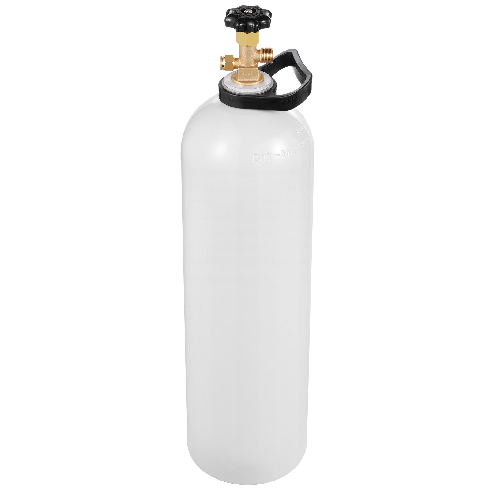 Tanque de CO2 VEVOR, cilindro de aleación de aluminio nuevo de 15 libras, tanque de aire de CO2 con revestimiento de pulverización ligero, válvula CGA320, manija y presión ajustable, cilindro aprobado por DOT para dispensar cerveza de barril y hacer refrescos
