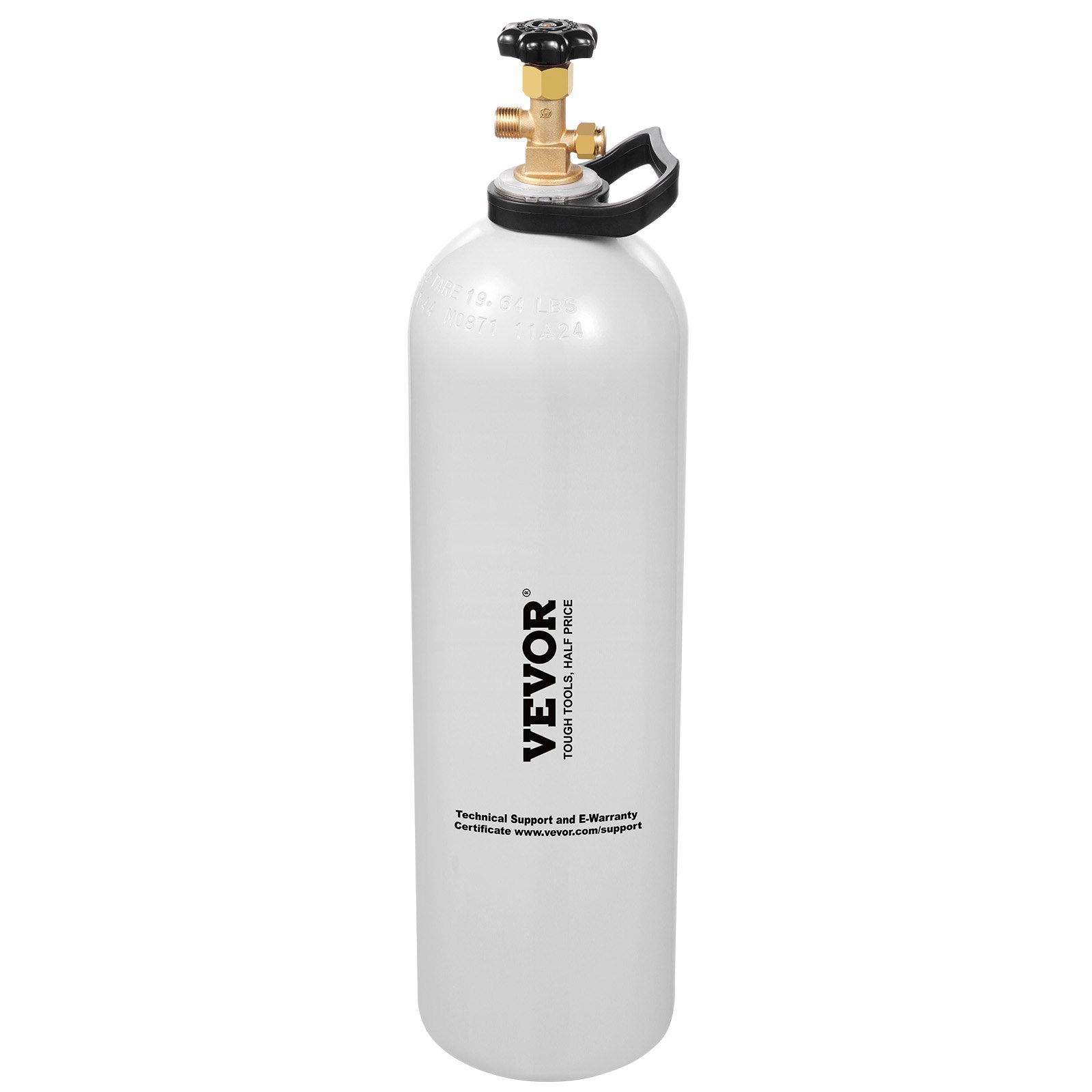 Tanque de CO2 VEVOR, cilindro de aleación de aluminio nuevo de 15 libras, tanque de aire de CO2 con revestimiento de pulverización ligero, válvula CGA320, manija y presión ajustable, cilindro aprobado por DOT para dispensar cerveza de barril y hacer refrescos