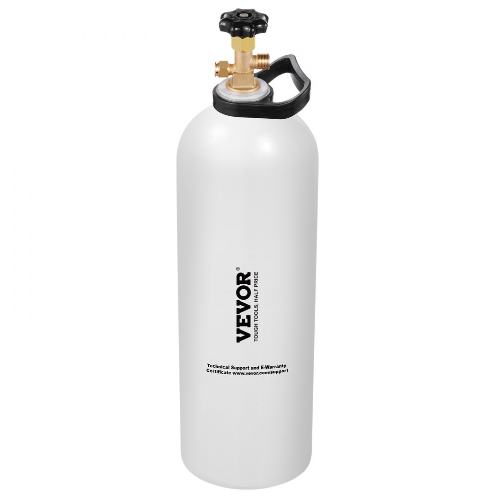 Tanque de CO2 VEVOR, cilindro de aleación de aluminio nuevo de 20 libras, tanque de aire de CO2 con revestimiento de pulverización ligero, válvula CGA320, manija y sifón de cobre morado, cilindro aprobado por DOT para dispensar cerveza de barril y hacer refrescos