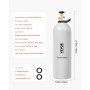 Tanque de CO2 VEVOR, cilindro de aleación de aluminio nuevo de 20 libras, tanque de aire de CO2 con revestimiento de pulverización ligero, válvula CGA320, manija y sifón de cobre morado, cilindro aprobado por DOT para dispensar cerveza de barril y hacer refrescos