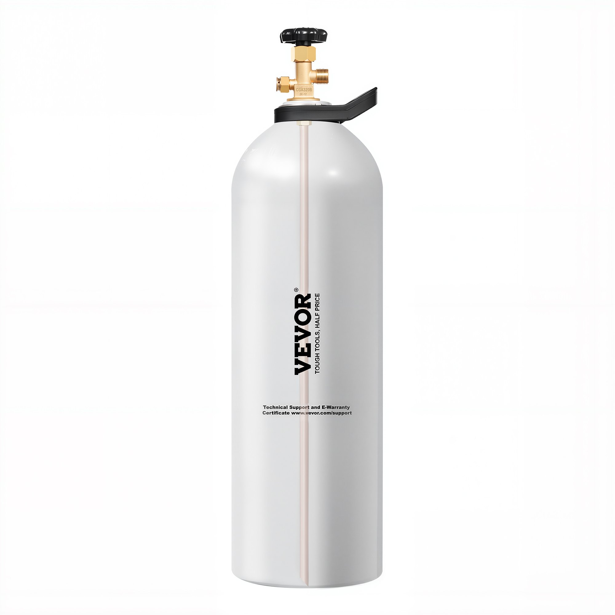 Tanque de CO2 VEVOR, cilindro de aleación de aluminio nuevo de 20 libras, tanque de aire de CO2 con revestimiento de pulverización ligero, válvula CGA320, manija y sifón de cobre morado, cilindro aprobado por DOT para dispensar cerveza de barril y hacer refrescos