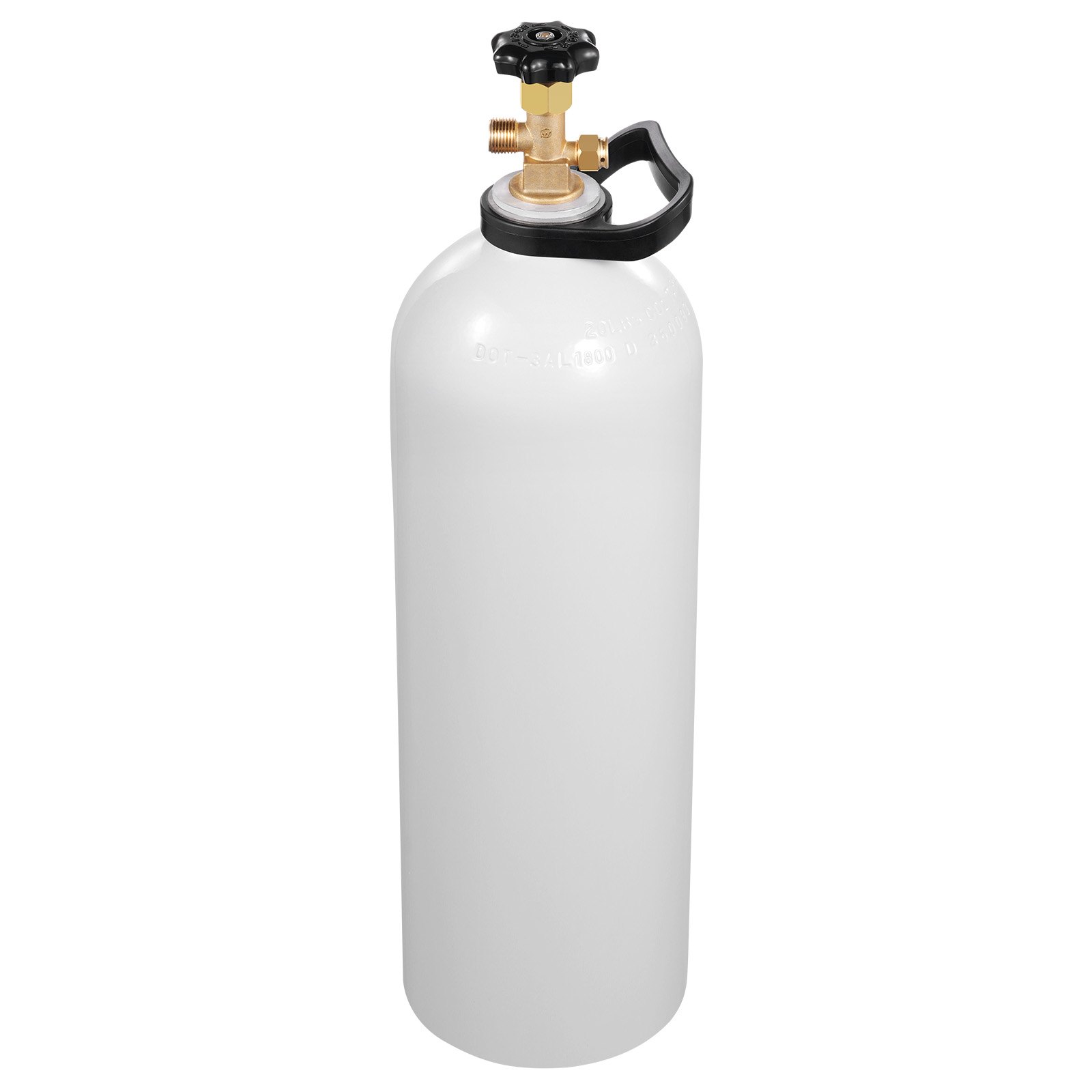 Tanque de CO2 VEVOR, cilindro de aleación de aluminio nuevo de 20 libras, tanque de aire de CO2 con revestimiento de pulverización ligero, válvula CGA320, manija y sifón de cobre morado, cilindro aprobado por DOT para dispensar cerveza de barril y hacer refrescos