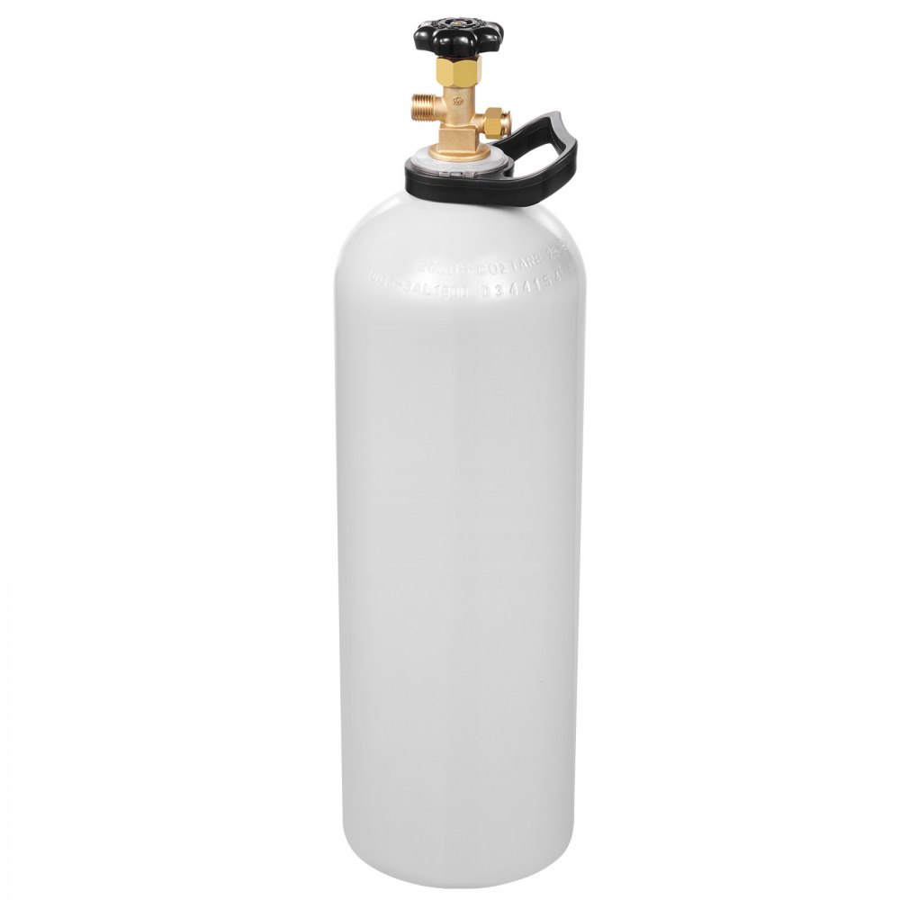 Tanque de CO2 VEVOR, cilindro de aleación de aluminio nuevo de 20 libras, tanque de aire de CO2 con revestimiento en aerosol, válvula CGA320, manija y presión ajustable, cilindro aprobado por DOT y TC para dispensar cerveza de barril y hacer refrescos