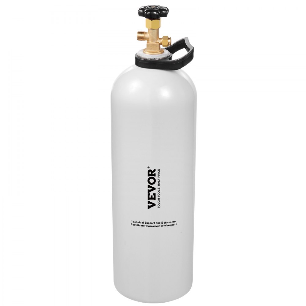 Tanque de CO2 VEVOR, cilindro de aleación de aluminio nuevo de 20 libras, tanque de aire de CO2 con revestimiento en aerosol, válvula CGA320, manija y presión ajustable, cilindro aprobado por DOT y TC para dispensar cerveza de barril y hacer refrescos