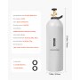 Tanque de CO2 VEVOR, cilindro de aleación de aluminio nuevo de 20 libras, tanque de aire de CO2 con revestimiento en aerosol, válvula CGA320, manija y presión ajustable, cilindro aprobado por DOT y TC para dispensar cerveza de barril y hacer refrescos