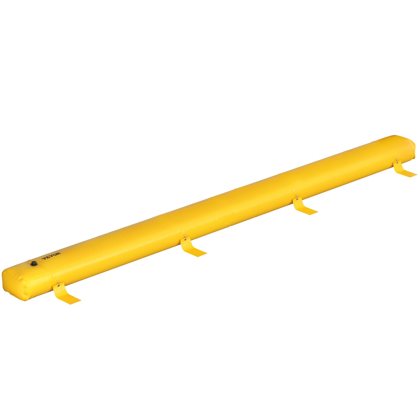 Bolsa antiinundación VEVOR en color amarillo brillante con cuatro correas adjuntas para una colocación segura.