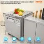 VEVOR Refrigerador Bajo Mesada de Acero Inoxidable, 210 L, con Enfriamiento Asistido por Ventilador y Puerta Simple con Cerradura, Ideal para Áreas de Preparación Alimentos y Bares, 715 x 760 x 900 mm