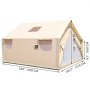 VEVOR - Tienda de campaña grande de lona de 3,6 x 4,2 m, con solapa de PVC, impermeable, para acampar, con orificio para estufa, para 8-10 personas, ideal para fiestas al aire libre, senderismo y barbacoas.