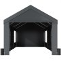Cochera VEVOR con marquesina gris, amplia entrada y resistente estructura de acero para protección contra la intemperie.