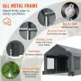 VEVOR Carport, toldo para coche resistente de 12 x 20 pies, refugio para garaje al aire libre con paredes laterales extraíbles, ventanas y puertas enrollables ventiladas, resistente a los rayos UV, lona impermeable para todas las estaciones para coche, camión, barco, gris oscuro