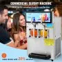 VEVOR Máquina de Granizados Comercial, Máquina de Margarita de Doble Tazón de 8L / 2.1 Gal, Máquina de Bebidas Congeladas para Batidos de Margarita de Acero Inoxidable de 1155W, Máquina de Granizados