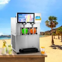 VEVOR Comercial Slushy Machine Máquina de granizados Maquina para frappe 8L / 2.1 Gal Double Bowl Margarita Machine 1155W Acero inoxidable Margarita