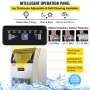 VEVOR 110V Máquina comercial de hielo 110 libras/24 horas, máquina comercial de hielo de 530 W con capacidad de almacenamiento de 30 libras, máquina para hacer cubitos de hielo de construcción de acero inoxidable, incluye filtro de agua y manguera de cone