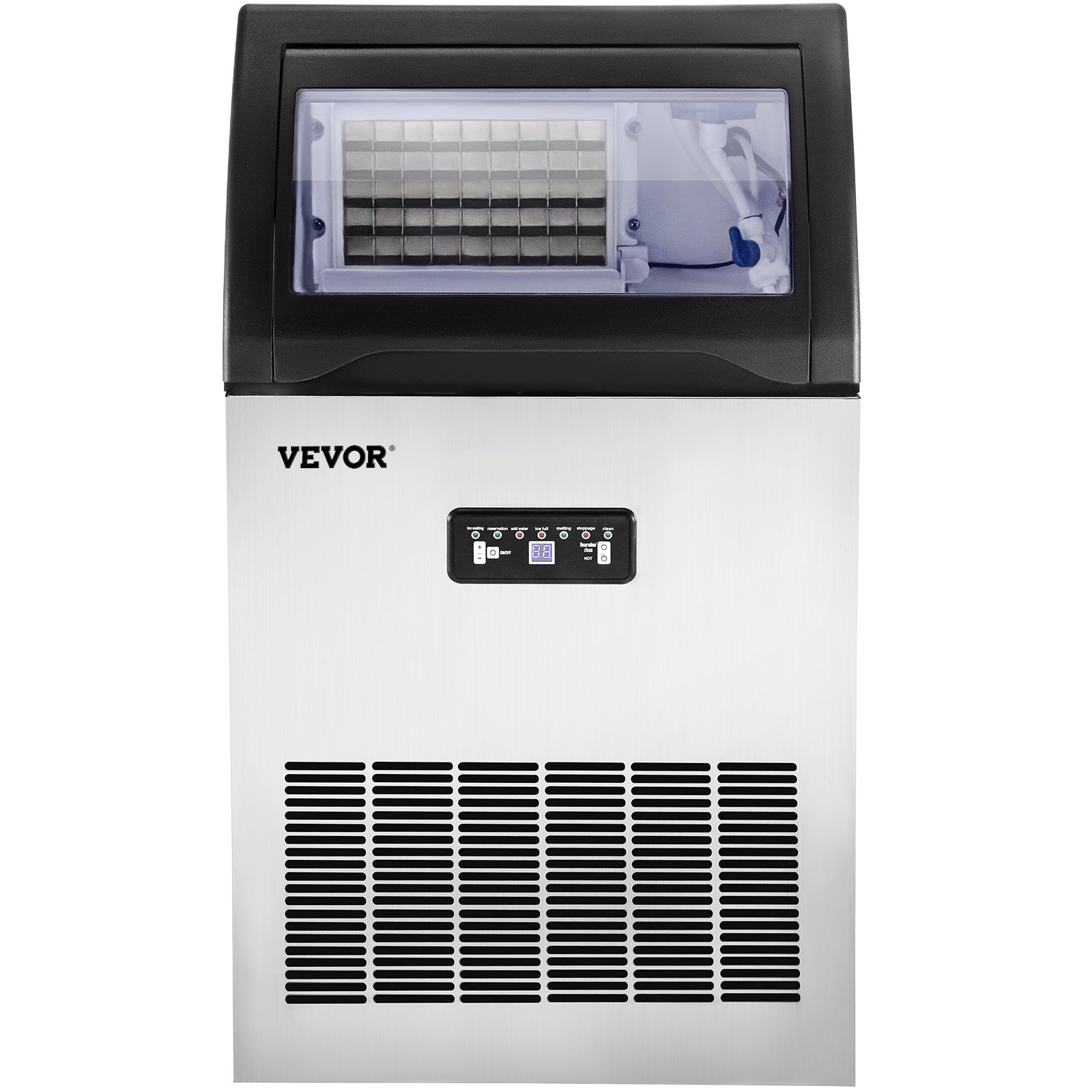 VEVOR 110V Máquina comercial de hielo Fabricador De Hielo 110 libras/24 horas máquina de hielo de 530 W con capacidad de almacenamiento de 30 libras