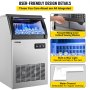 VEVOR 110 V Maquina De Hielo Comercial Fabricador De Hielo máquina comercial de hielo 110 kg/24 horas 530 W con capacidad de almacenamiento de 15 kg