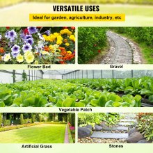 Barrera de malezas VEVOR, tela de paisaje de 5.8 oz, alfombrilla de cubierta de 4 pies x 300 pies Geotextil de control de césped tejido resistente para jardín, patio, negro