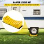 VEVOR Camper Leveler, paquete de 2 bloques de nivelación RV, niveladores curvos de HDPE, incluye 2 niveladores curvos, 2 cuñas, 2 alfombrillas de goma, soporta hasta 35000 libras, nivelación rápida y precisa para remolque Camper RV