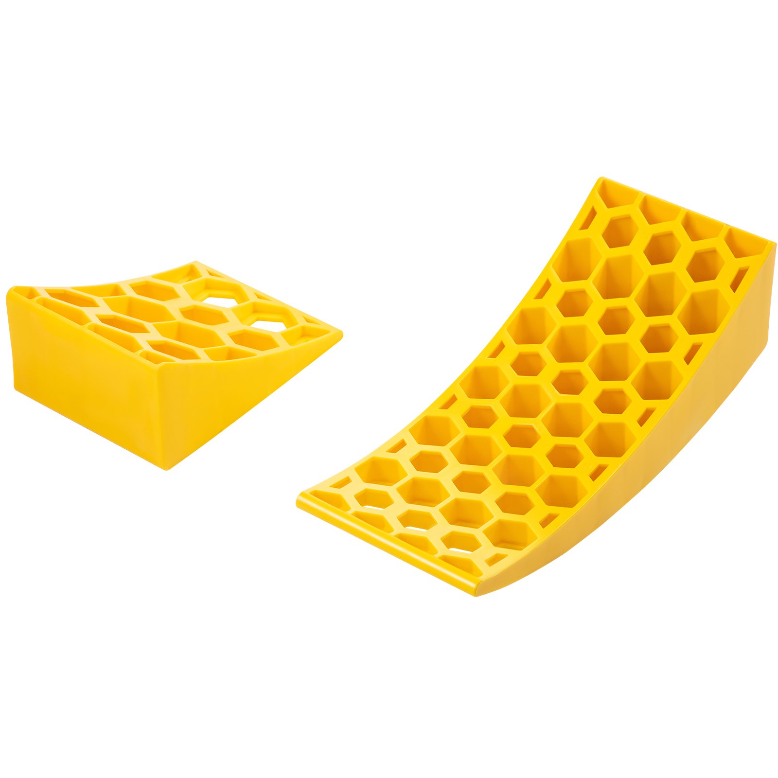 Nivelador de caravana VEVOR amarillo con diseño de panal para nivelar vehículos.