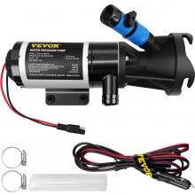 Bomba maceradora VEVOR RV, bombas de residuos de agua autocebantes de 12 V 12 GPM con conector RV y manguera, altura de elevación de 16 pies, liberación rápida de funcionamiento en seco de 60 s, enjuague de agua dulce y función de trituración manual, para yate RV