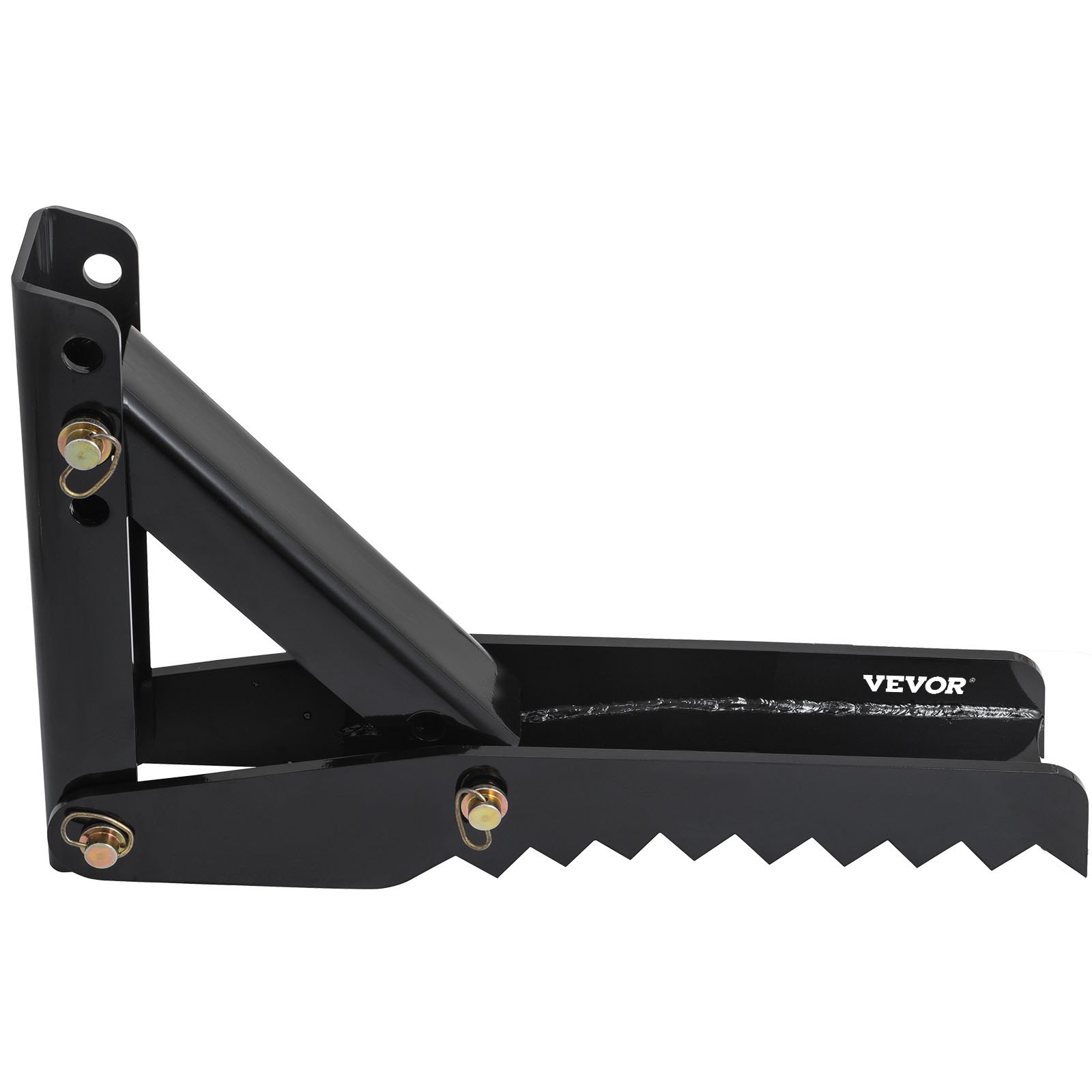 Pulgar retroexcavadora VEVOR en color negro, con un diseño de metal duradero y robusto.