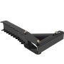 Accesorio de pulgar para excavadora VEVOR con dientes ajustables en un elegante acabado negro.