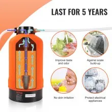 VEVOR Suavizador de agua para vehículos recreativos, suavizante de agua portátil de 16.000 granos, con accesorios de latón de 3/4 pulgadas y manguera de 42 pulgadas, sistema de filtro de agua dura para vehículos recreativos, remolques, barcos, lavado de autos móviles, lavado a presión