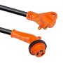 Cable de alimentación para RV VEVOR naranja de 15 pies con cable negro, enchufe NEMA 14-50p y manija de agarre.