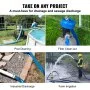 Manguera de drenaje para piscina VEVOR, 2 pulgadas por 50 pies, material de PVC duradero, incluye conectores y abrazaderas Camlock C y E de aluminio, compatible con bombas y filtros de arena, ideal para la extracción de agua de la piscina, azul