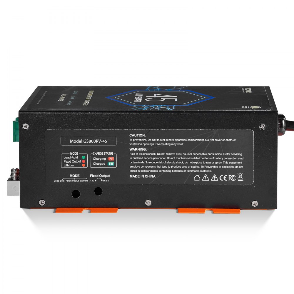 Convertidor VEVOR para vehículos recreativos, 45 A, 110 V CA a 12 V CC, cargador de batería con carga inteligente de 4 etapas, rango de funcionamiento ajustable de 13 V a 16,5 V, compatible con baterías de litio, plomo y ácido, ETL