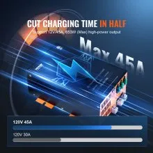 Convertidor de potencia para vehículos recreativos VEVOR de 45 amperios, 110 V CA a 12 V CC, cargador de batería