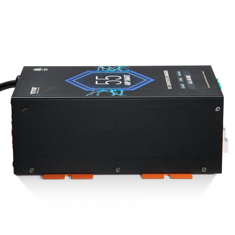 Convertidor VEVOR para vehículos recreativos, 55 A, 110 V CA a 12 V CC, cargador de batería con carga inteligente de 4 etapas, rango de funcionamiento ajustable de 13 V a 16,5 V, compatible con baterías de litio, plomo y ácido, ETL
