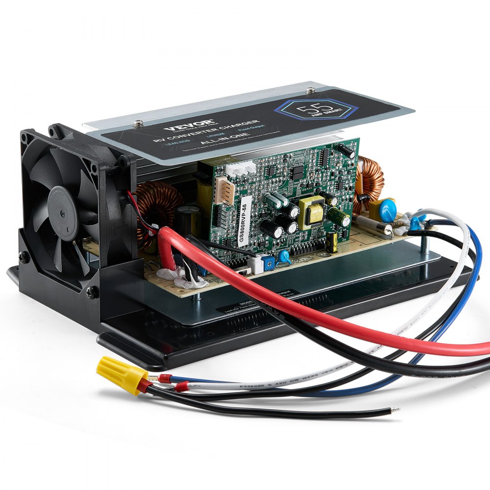 Conjunto de placa base VEVOR WF-8955-AD-MBA, 55 A, unidad de repuesto para convertidor de potencia de RV de tres etapas, compatible con baterías de litio-plomo-ácido, compatible con convertidores de las series WF-8955, Parallax 7145 y 7145