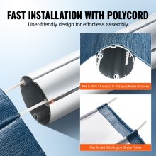 Reemplazo de tela para toldo de RV VEVOR, tela de 11'2" de largo para toldo de 12', tela resistente de PVC de 3 capas de 16 oz para toldo de caravana, toldo para exteriores impermeable y con protección UV para RV, remolque, autocaravana, azul degradado
