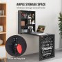 Escritorio de pared VEVOR con amplio espacio de almacenamiento, computadora portátil, elementos de decoración y gancho para llaves.