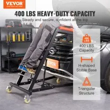 VEVOR Enredadera superior automotriz, con altura ajustable de 48" a 76", enredadera alta de capacidad de 400 libras, 4 ruedas giratorias, enredadera plegable resistente para reparación y mantenimiento de automóviles