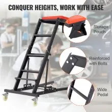 VEVOR Enredadera superior automotriz, con altura ajustable de 48" a 76", enredadera alta de capacidad de 400 libras, 4 ruedas giratorias, enredadera plegable resistente para reparación y mantenimiento de automóviles