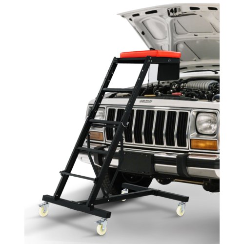 VEVOR Enredadera superior automotriz, con altura ajustable de 49.6" a 75.6", enredadera alta de capacidad de 400 libras, 4 ruedas giratorias, enredadera plegable resistente para reparación y mantenimiento de automóviles