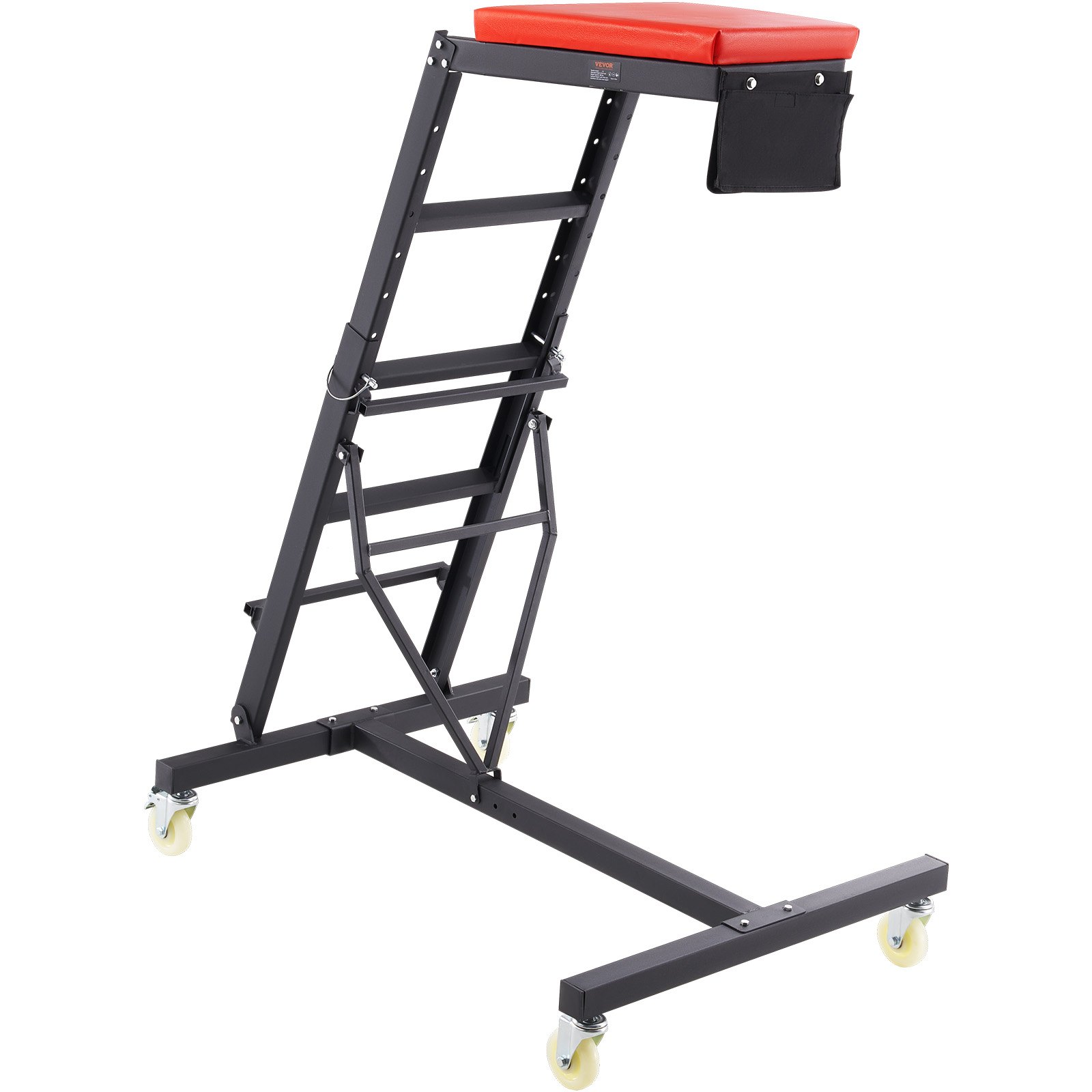 Camilla de taller VEVOR Automotive, con altura ajustable de 126 cm a 192 cm, capacidad de 181 kg, 4 ruedas giratorias, camilla de alta resistencia para reparación y mantenimiento de automóviles.