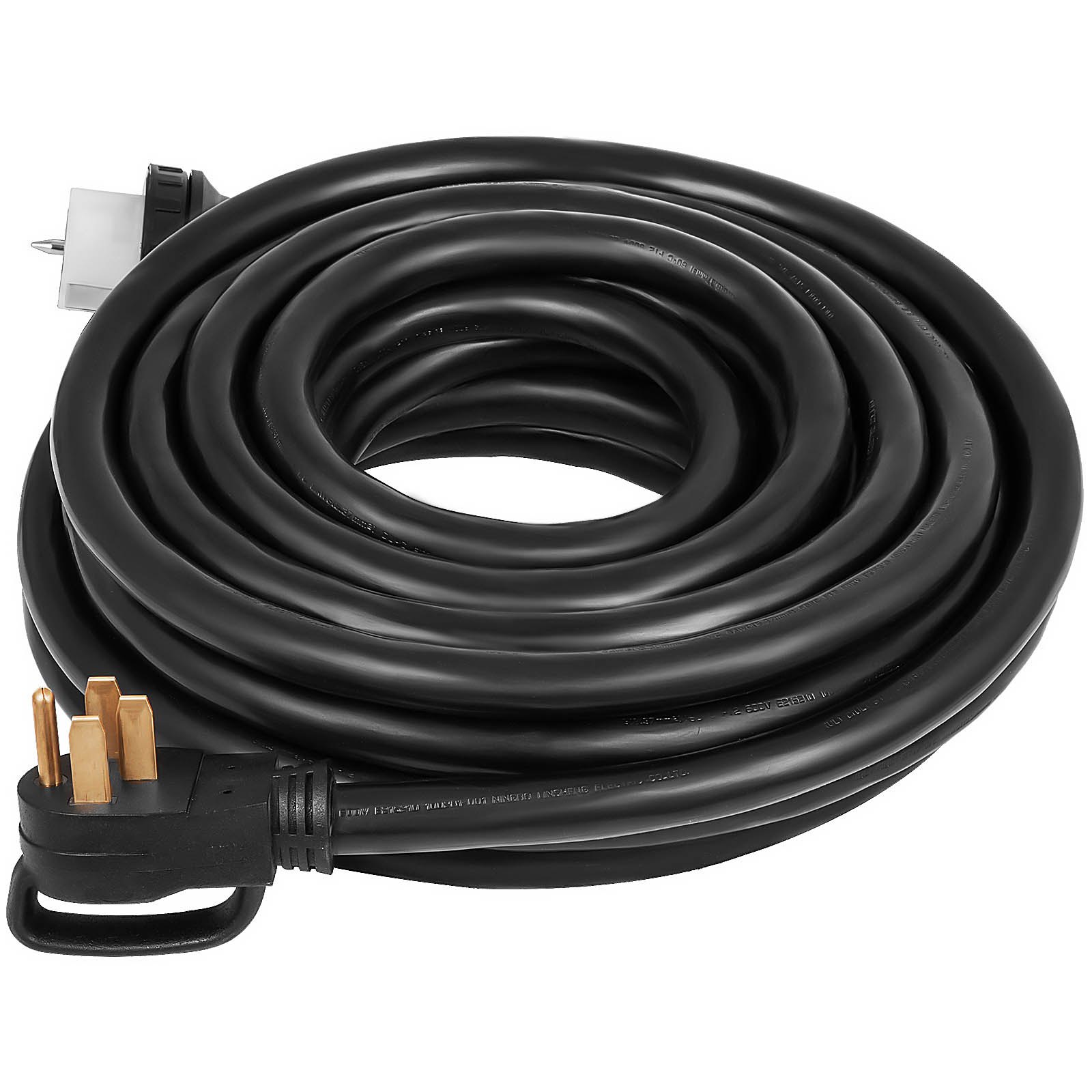 Cable de extensión para generador VEVOR en espiral de 50 amperios con enchufe de tres clavijas.