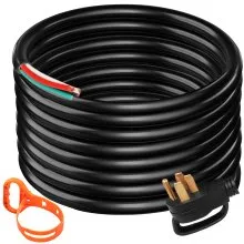 VEVOR - Cable de extensión para generador de 40 pies y 50 amperios, calibre 6, STW 6/3+8/1, cable para generador, cable de alimentación para generador N14-50P a cable desnudo, cable de corte, cable de alimentación para motor de caravana, generador portátil para el hogar