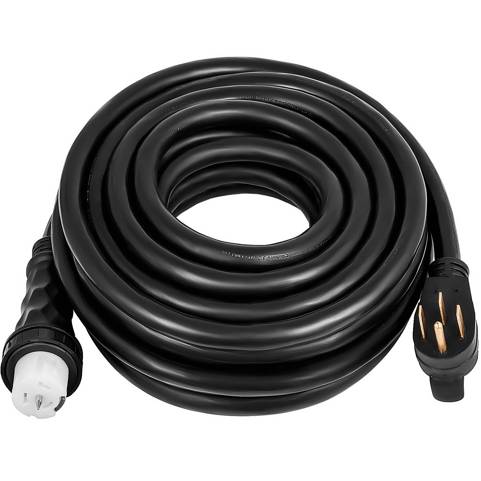 Cable de extensión para generador VEVOR de 75 pies y 50 amperios, N14-50P, SS2-50R y CS6364, 4 clavijas, 125 V-250 V, con conectores de bloqueo giratorio. Cable de alimentación para generador.