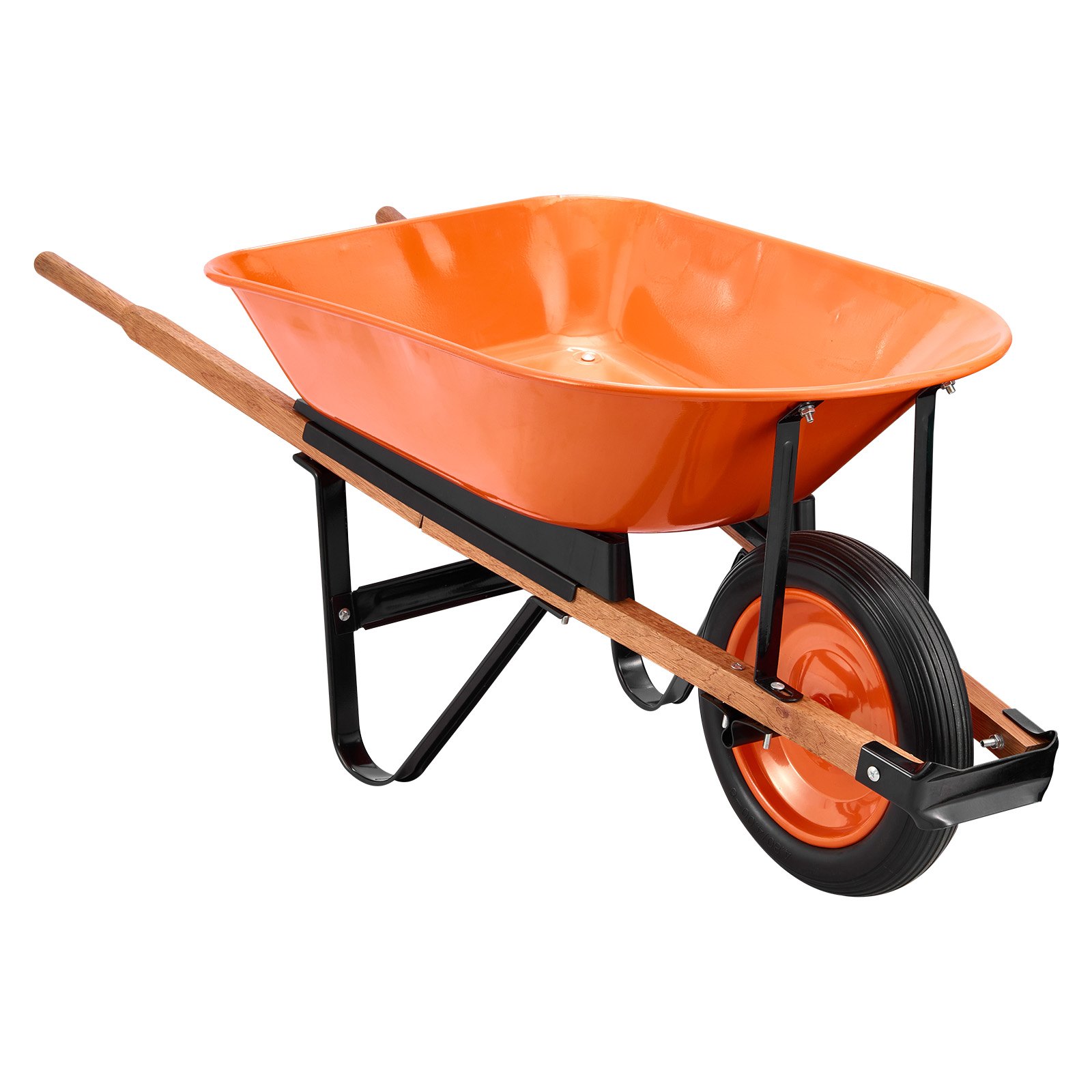 Carretilla VEVOR, capacidad de 5 pies cúbicos y 330 lb, carro de jardín de una rueda, con asa de metal y ruedas de 40 cm de ancho, fácil de cargar, ideal para jardinería.
