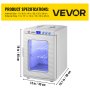 VEVOR Incubadora de Reptiles Blanca 25L Incubadora de Laboratorio Científico Incubadora Digital Enfriamiento y Calefacción 5-60 °C Incubadora de Huevos de Reptiles Trabajo para Reptiles Pequeños